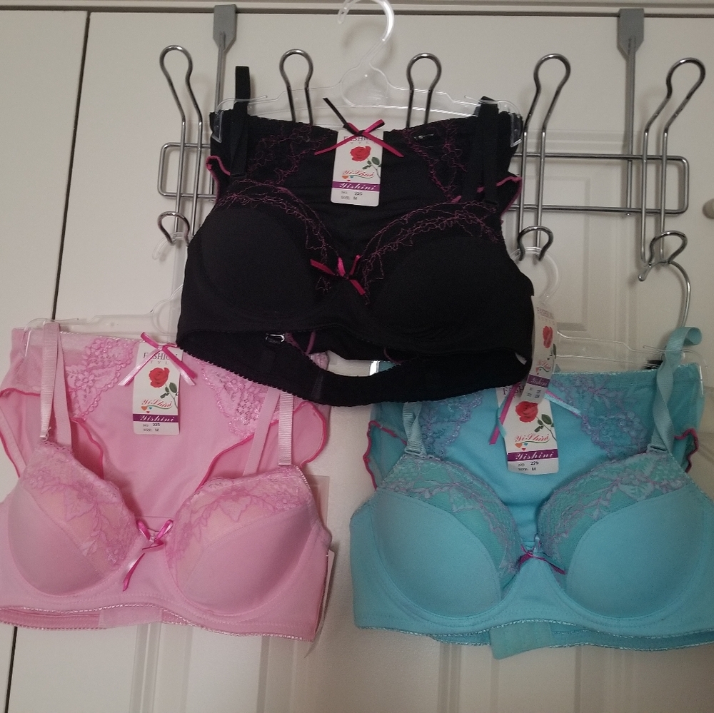 Bra & Pantie set 32A pink or blue or black